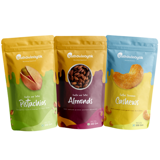 Roasted & Salted Nuts Combo 200GM (Cashews, Almonds, Pistachios)